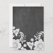 花柄レース | 黒板 ベビーシャワー 招待状 (裏面)