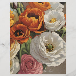 花柄ヴィンテージスタイルスクラップブック紙