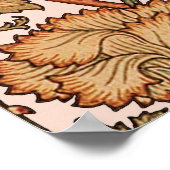 花柄ヴィンテージピンクデザイナー生地 ポスター (角)