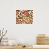 花柄ヴィンテージピンクデザイナー生地 ポスター (キッチン)