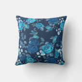 花柄ヴィンテージ青バラ アウトドアクッション (裏面)