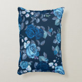 花柄ヴィンテージ青バラ アクセントクッション (正面(垂直))
