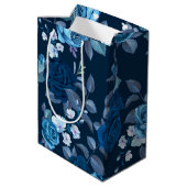 花柄ヴィンテージ青バラ ミディアムペーパーバッグ (裏面アングル)