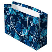 花柄ヴィンテージ青バラ ラージペーパーバッグ (裏面アングル)