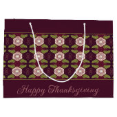 花柄付きバーガンディ ラージペーパーバッグ (裏面)