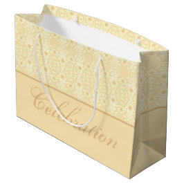 花柄付き ラージペーパーバッグ