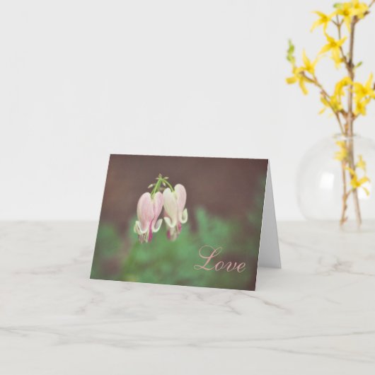 花柄出血のハート カード (黄色い花)