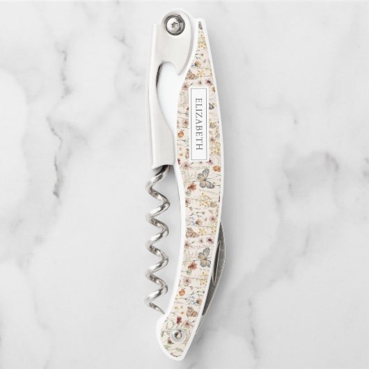 花柄名 ウェイターの栓抜き ソムリエナイフ (正面)