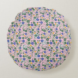 花柄小花13.w LPink BG ラウンドクッション