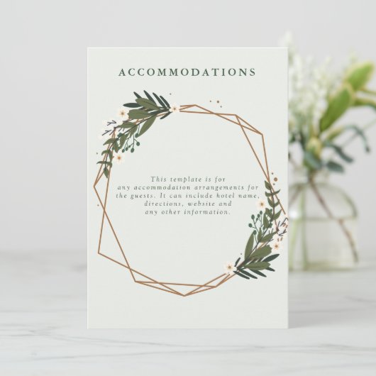 花柄幾何学ウェディング滞在カード 招待状 (スタンド正面)