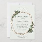 花柄幾何学エンゲージメントパーティー招待状 招待状 (正面)