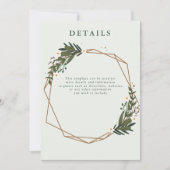 花柄幾何学的な結婚式の詳細カード 招待状 (正面)