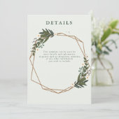 花柄幾何学的な結婚式の詳細カード 招待状 (スタンド正面)