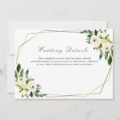 花柄幾何学的な結婚式の詳細カード 招待状 (正面)