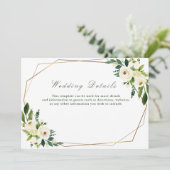 花柄幾何学的な結婚式の詳細カード 招待状 (スタンド正面)