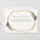 花柄幾何学的な結婚式の詳細カード 招待状 (正面)