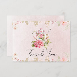 花柄急須 ブライダルシャワーティーパーティー 感謝カード