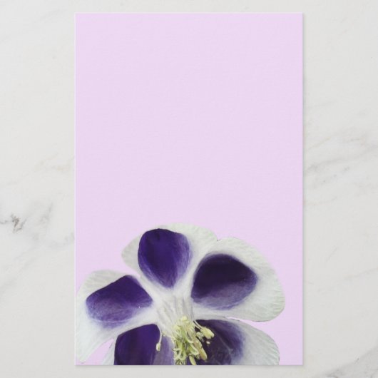 花柄文具, 紫と白の花開く 便箋 (正面)