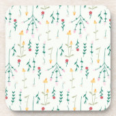 花柄春フローラ懸命プラスチック コースター (正面)