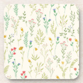 花柄春フローラ懸命プラスチック コースター (正面)