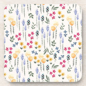 花柄春フローラ懸命プラスチック コースター (正面)