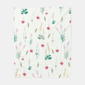 花柄春フローラ フリースブランケット (正面)