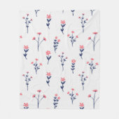 花柄春フローラ フリースブランケット (正面)