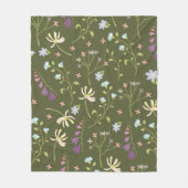 花柄春フローラ フリースブランケット (正面)