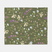 花柄春フローラ フリースブランケット (正面(横))