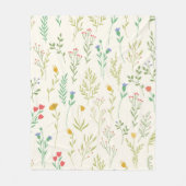 花柄春フローラ フリースブランケット (正面)