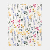 花柄春フローラ フリースブランケット (正面)