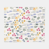 花柄春フローラ フリースブランケット (正面(横))