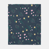 花柄春フローラ フリースブランケット (正面)