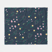 花柄春フローラ フリースブランケット (正面(横))