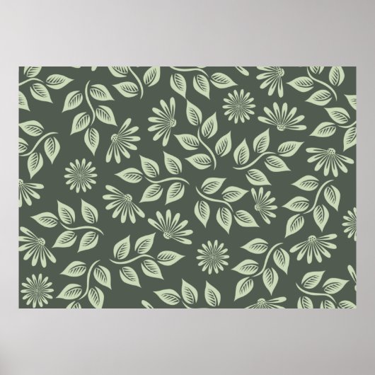 花柄春緑 ポスター (正面)