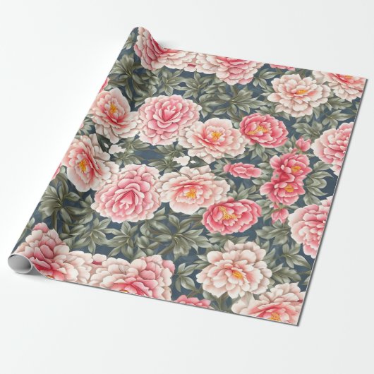 花柄牡丹の花 ラッピングペーパー (アンロールド)