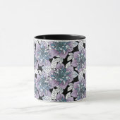 花柄背景白ピンク花 マグカップ (中央)