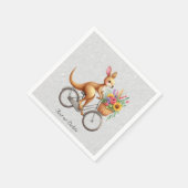 花柄自転車カンガルー ナプキン スタンダードカクテルナプキン (角)