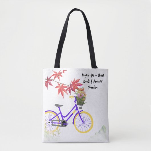 花柄自転車モチベーションデザイン トートバッグ (正面)