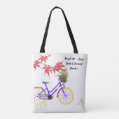 花柄自転車モチベーションデザイン トートバッグ (裏面)