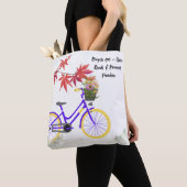 花柄自転車モチベーションデザイン トートバッグ (クローズアップ)