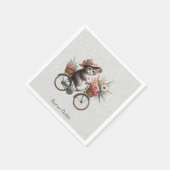 花柄自転車子猫ナプキン スタンダードカクテルナプキン (角)