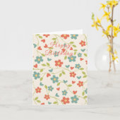 花柄誕生日カード カード (黄色い花)