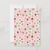 花柄誕生日子供女の子写真 サンキューカード (裏面)