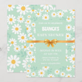 花柄赤ちゃんシャワー 招待状 (正面/裏面)