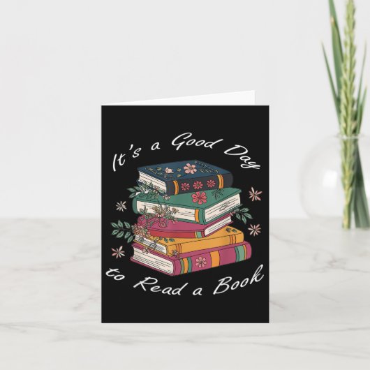花柄重ねTシャツ 読書の日 カード (正面)