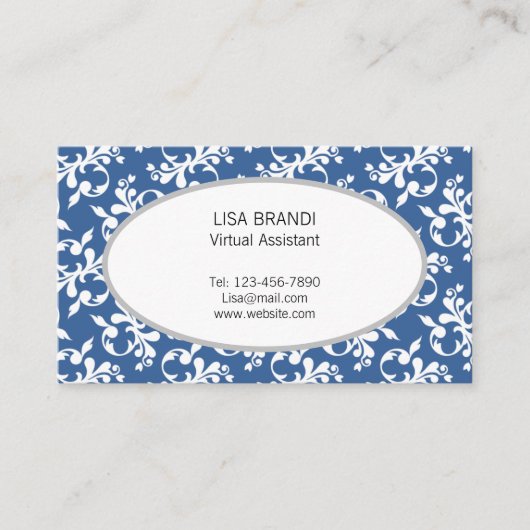 花柄飾りテンプレート名刺 名刺 (正面)