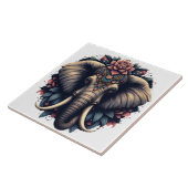 花柄鮮やかの象 タイル (側面)