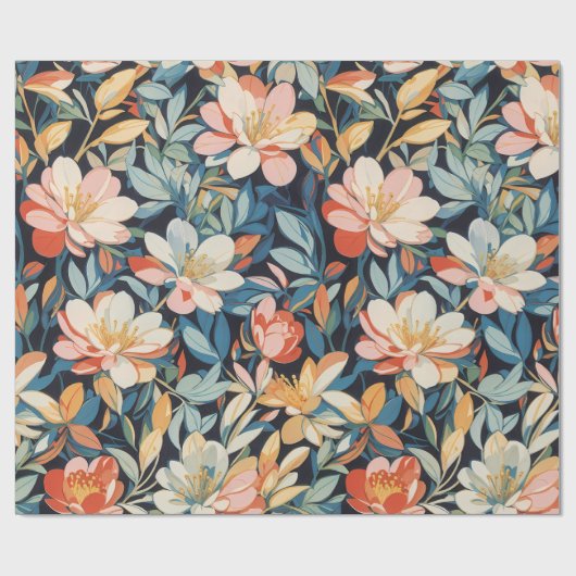 花柄10 |折り返し紙 ラッピングペーパー (フラット)