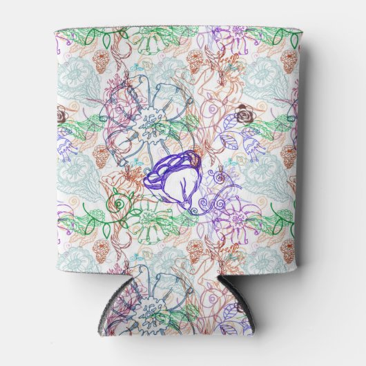 花柄10 缶クーラー (正面)